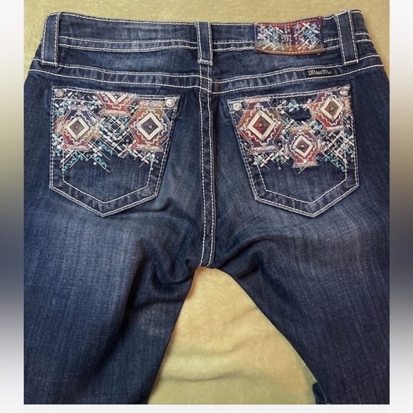 NWOT Miss Me Signature Straight Sequin Aztec Jeans - Picture 3 of 10